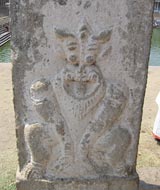 carved lion pillar
